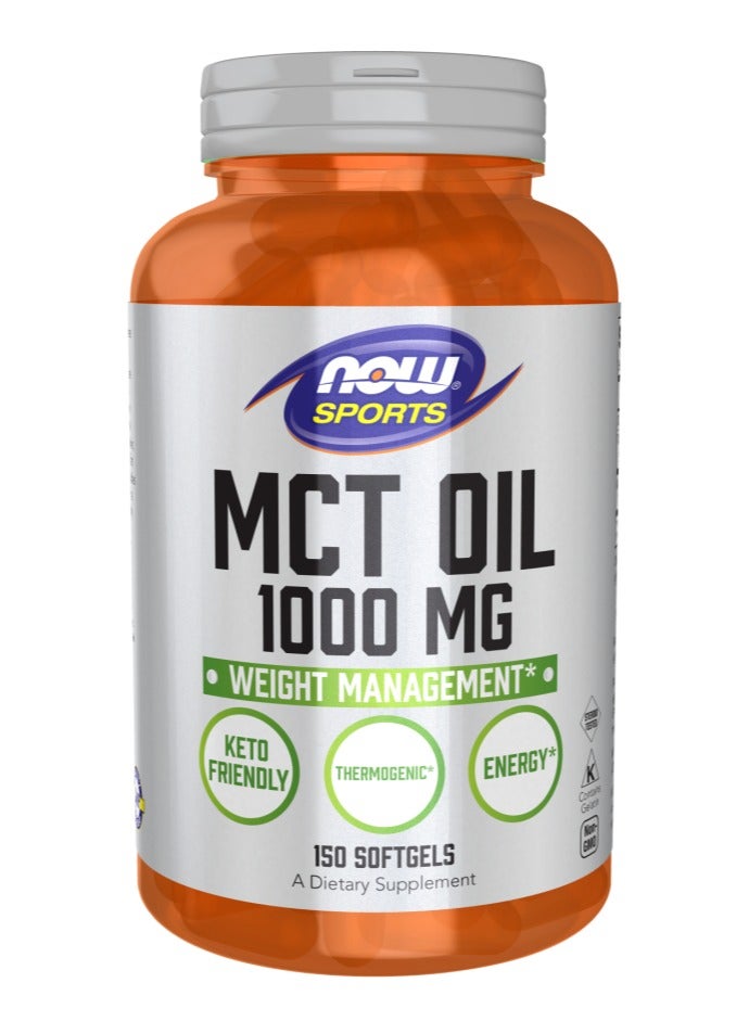 NOW Sports MCT Oil 1,000 mg, 150 Softgel