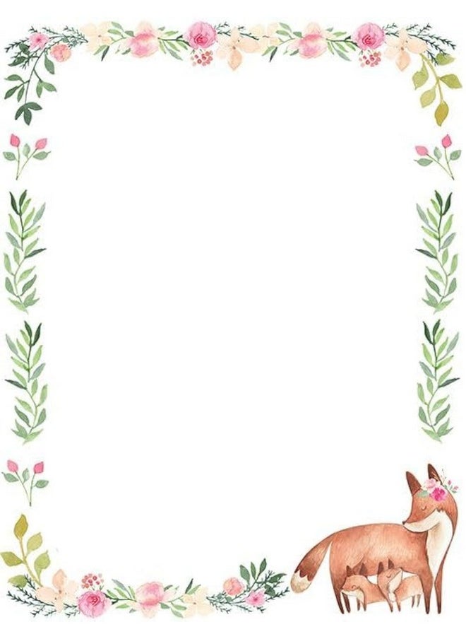 Great Papers! Great Papers! Fancy Foxes Letterhead for Invitations, Announcements and Personal Messages, Printer Friendly 8.5" x 11", 50 Pack (2023061)  - Image 1