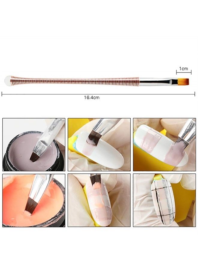 SILPECWEE 1Pc Acrylic Nail Art Brush Screw Thread Design Handle UV Gel Builder Poly Extension Gel Pen Manicure DIY Accessories - Image 2