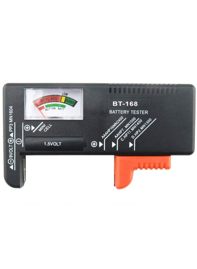 BT-168 Battery Tester, Universal Battery Checker for AA AAA C D 9V 1.5V Button Cell LR44 Batteries, Analog Display with Color-Coded Scale, Portable Household Battery Tester, No Battery Required - Image 3