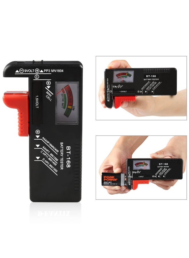BT-168 Battery Tester, Universal Battery Checker for AA AAA C D 9V 1.5V Button Cell LR44 Batteries, Analog Display with Color-Coded Scale, Portable Household Battery Tester, No Battery Required - Image 5