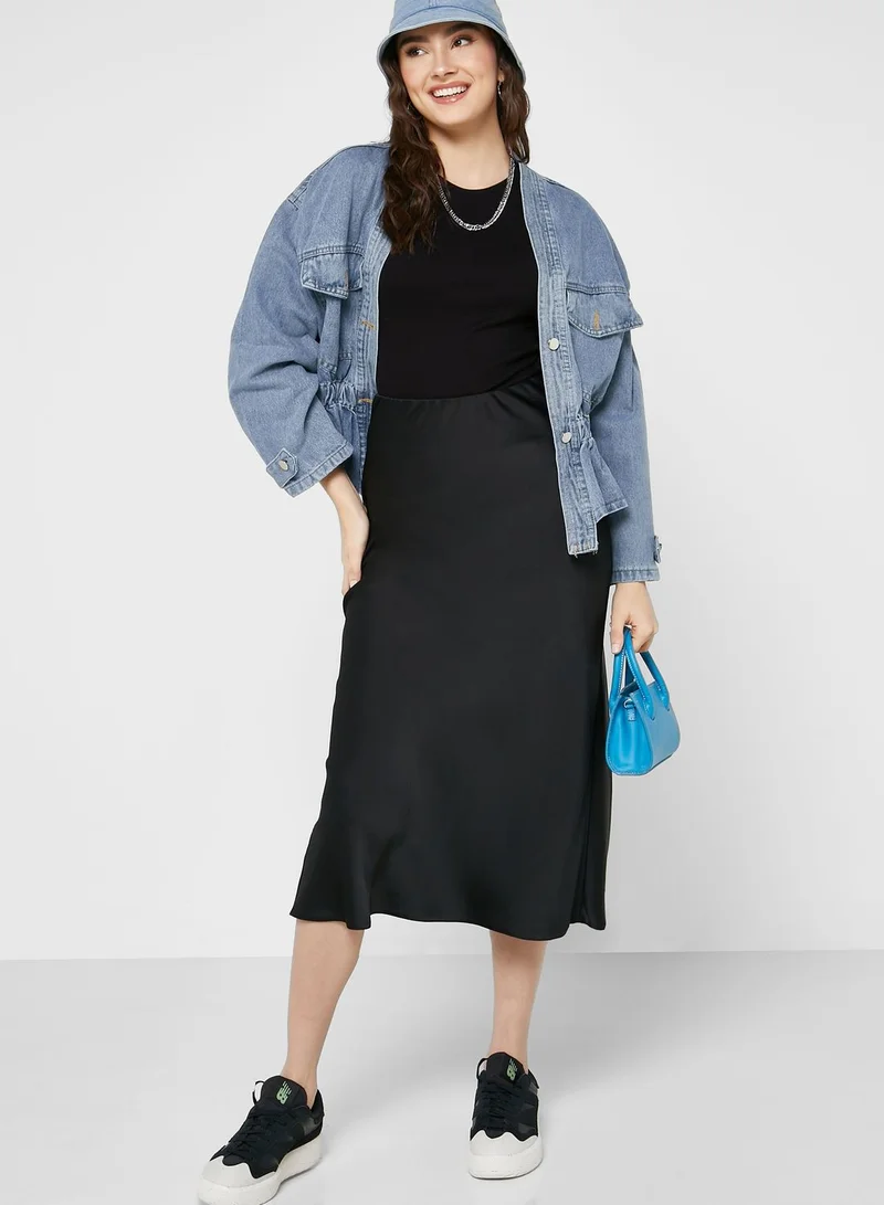 Ginger Denim Jacket With Waist Detailing