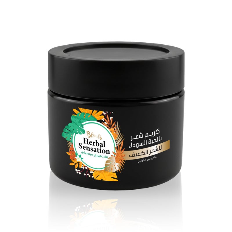 Blends Herbal Sensation Black Seed Hair Cream 180ml  Strengthening Treatment for Weak Hair  Hydrating & Softening Formula  Paraben Free