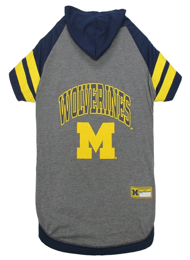 Pets First NCAA Michigan Wolverines Hoodie for Dogs & Cats, Large Collegiate Licensed Dog Hoody Tee Shirt. Sports Hoody T-Shirt for Pets. College Sporty Dog Hoodie Shirt. - Image 1