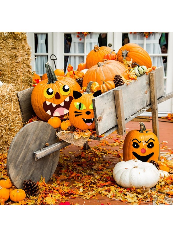 jollylife 72 Expressions Pumpkin Decorating Stickers Kit Halloween Crafts For Kids - Make Your Own Jack-O-Lantern Face Decals Party Decorations  - Image 2