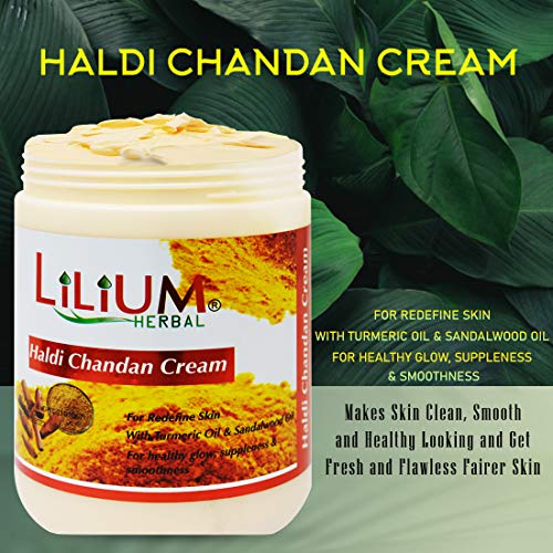 Lilium Herbal Haldi Chandan Massage Cream 900g, Antioxidant, Acne Control, Skin Healing & Reduce wrinkles, Skin Healing, Oil Controling, Soothing & Nourishing, Anti-Inflammatory, Suitable For All Skin - Image 4