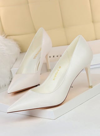 Women's Solid Color Elegant Stiletto Pumps 7.5CM Fashion Gorgeous Closed Pointed Toe Slip On Solid High Heels White - pzsku/ZA9A584F8DC5E49E8CE04Z/45/_/1708478059/b628f8e3-e28c-4673-8179-5754b92345ba