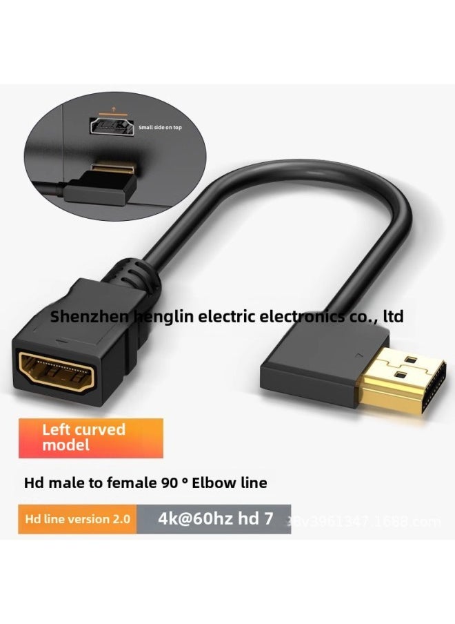 ماركة غير محددة HDMI الكوع ذكر إلى أنثى خط HD HDMI الزاوية اليمنى الكوع HDMI ذكر إلى أنثى مستقيم الرأس إلى الكوع HDMI خط اللون: الطريق إلى أنثى طول الخط: 0.5 متر  - Image 3