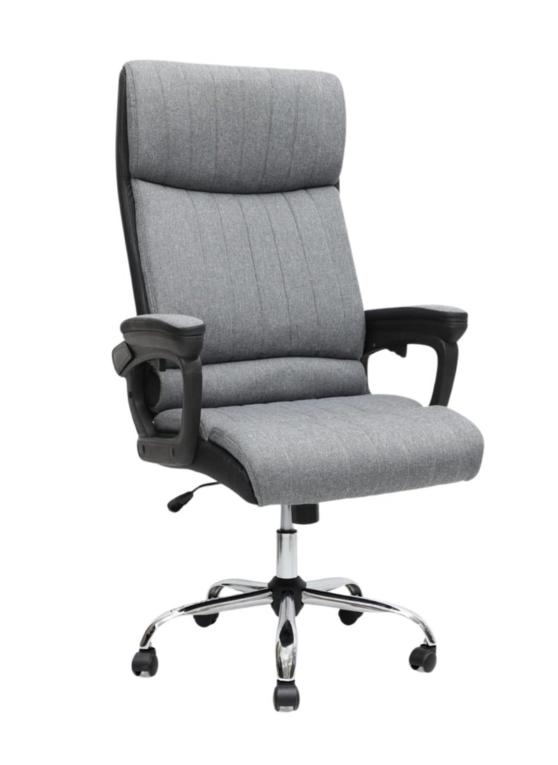 KARNAK Karnak Ergonomic Fabric Chair Office High Back Office Chair, Adjustable Lumbar Support with Breathable Mesh, Arm Rest and Headrest - Heavy Duty Home Desk Chair (Grey)  - Image 1