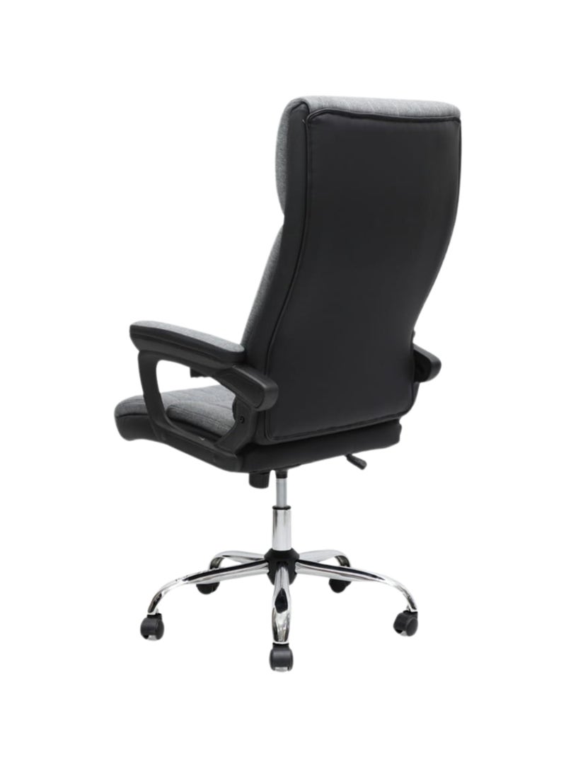 KARNAK Karnak Ergonomic Fabric Chair Office High Back Office Chair, Adjustable Lumbar Support with Breathable Mesh, Arm Rest and Headrest - Heavy Duty Home Desk Chair (Grey)  - Image 3