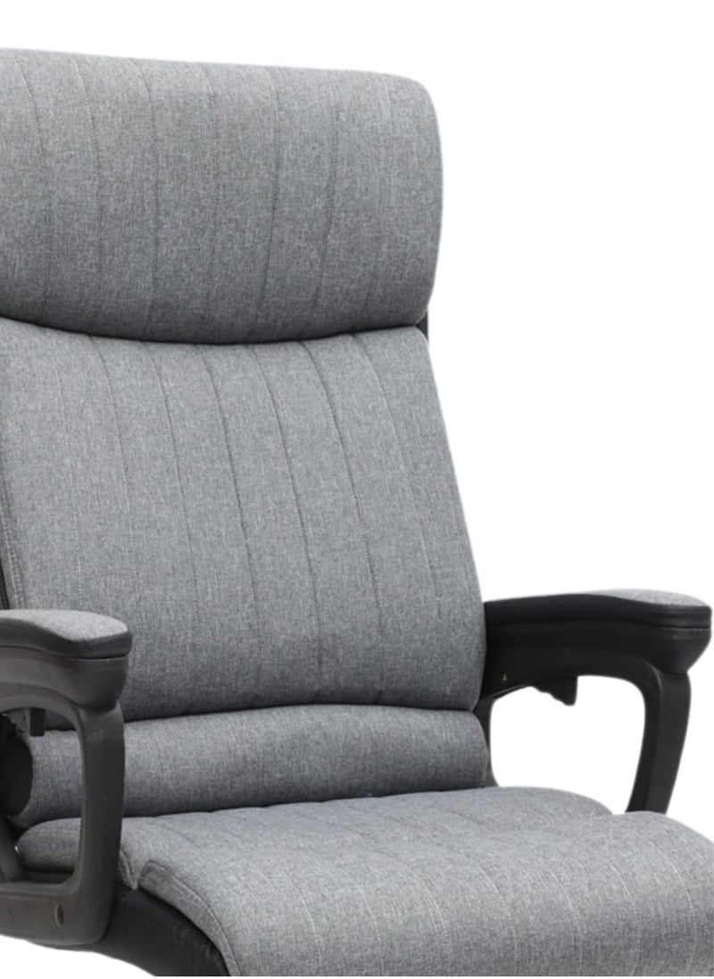 KARNAK Karnak Ergonomic Fabric Chair Office High Back Office Chair, Adjustable Lumbar Support with Breathable Mesh, Arm Rest and Headrest - Heavy Duty Home Desk Chair (Grey)  - Image 4