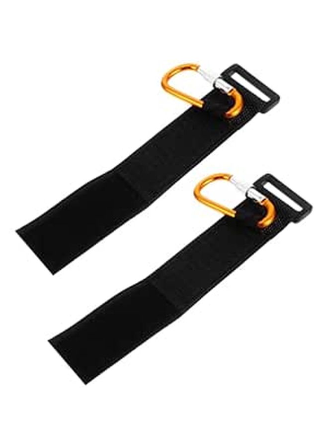 Aluminum Alloy Non-Slip Stroller Hooks With Pu Strap Black - Image 1