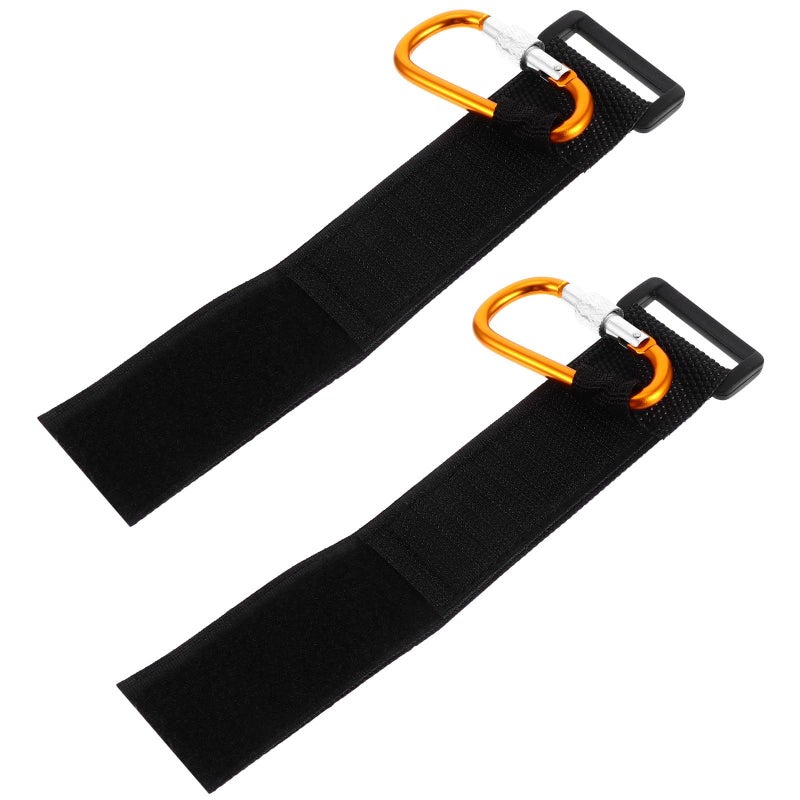 Aluminum Alloy Non-Slip Stroller Hooks With Pu Strap Black - Image 2