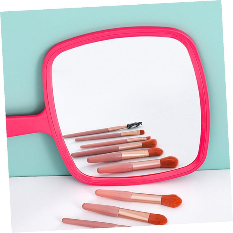 2pcs Women Handheld Cosmetic Mirrors with Handle, Portable Large 23x32.5cm Travel Makeup Mirrors for Home and Salon Use, Rose Red - Image 5