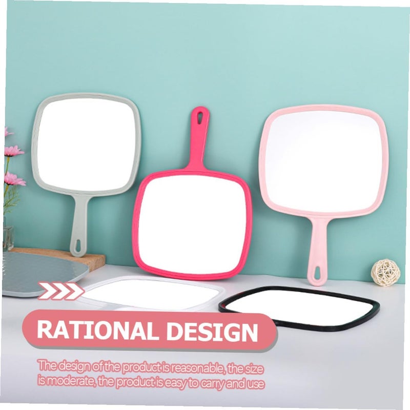 2pcs Women Handheld Cosmetic Mirrors with Handle, Portable Large 23x32.5cm Travel Makeup Mirrors for Home and Salon Use, Rose Red - Image 4