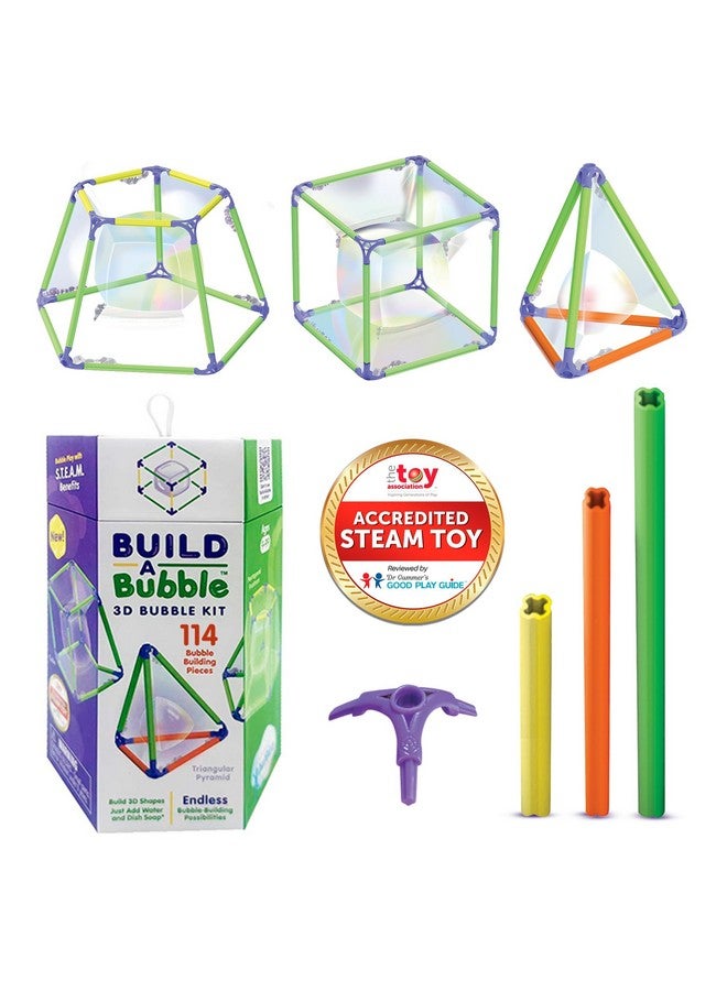 WOWMAZING Build A Bubble Montessori 3D Bubble Maker Kit for Kids 8&Up - Fun-Filled,Easy-to-Use 57-Piece STEM Building Toys Kit- Indoor Educational STEAM Bubble Toys That Help Your Child's Development - Image 1
