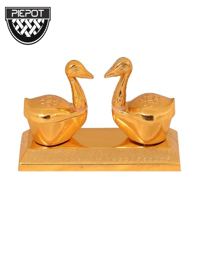 Piepot Haldi Kumkum Holder/Kumkum Box for Pooja, Gift, Pooja Thali. Home Mandir Decoration Raksha Bhandan (Duck Shape Box) - Image 3