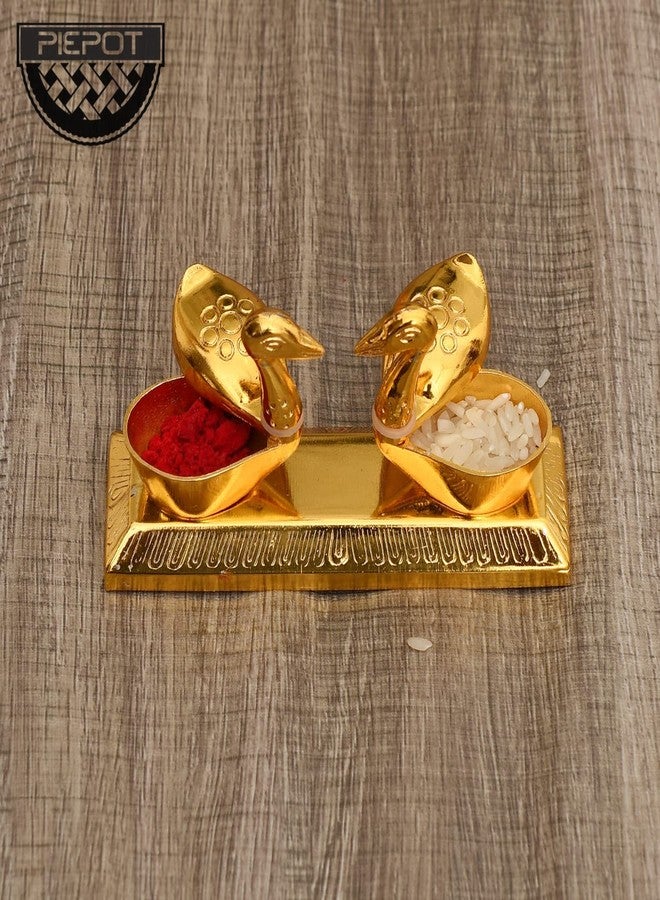 Piepot Haldi Kumkum Holder/Kumkum Box for Pooja, Gift, Pooja Thali. Home Mandir Decoration Raksha Bhandan (Duck Shape Box) - Image 4