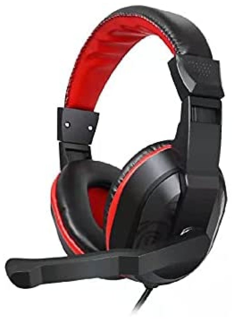 YONK 3.5mm adjustable game headset wired headset with microphone stereo noise reduction headset Black/Red - Image 1