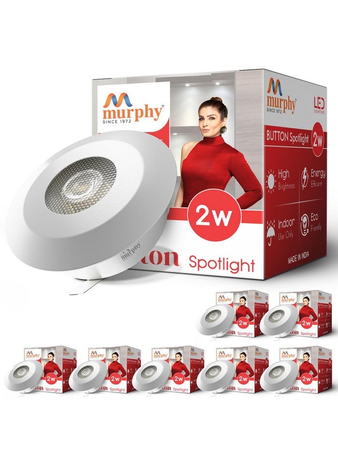 Murphy 2W LED Button Spot Lights | Pack of 8 | Warm White | Premium Mood Lighting for Home & Office - Image 1