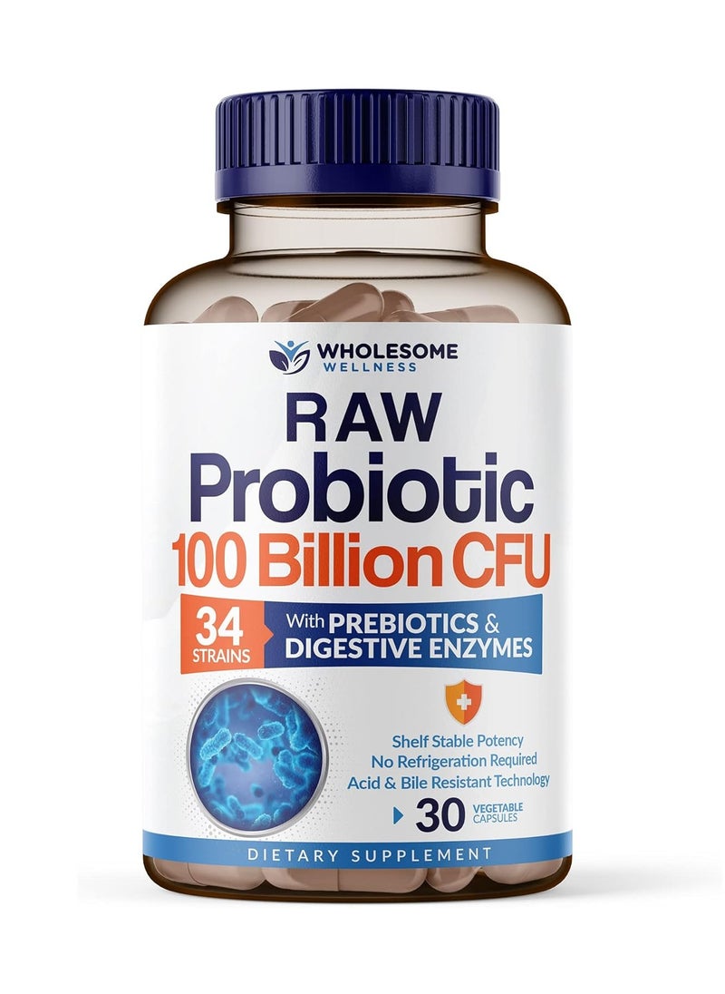 Wholesome Wellness Wholesome Wellness Raw Probiotics 100 Billion CFU Organic 30 Tablets  - Image 2