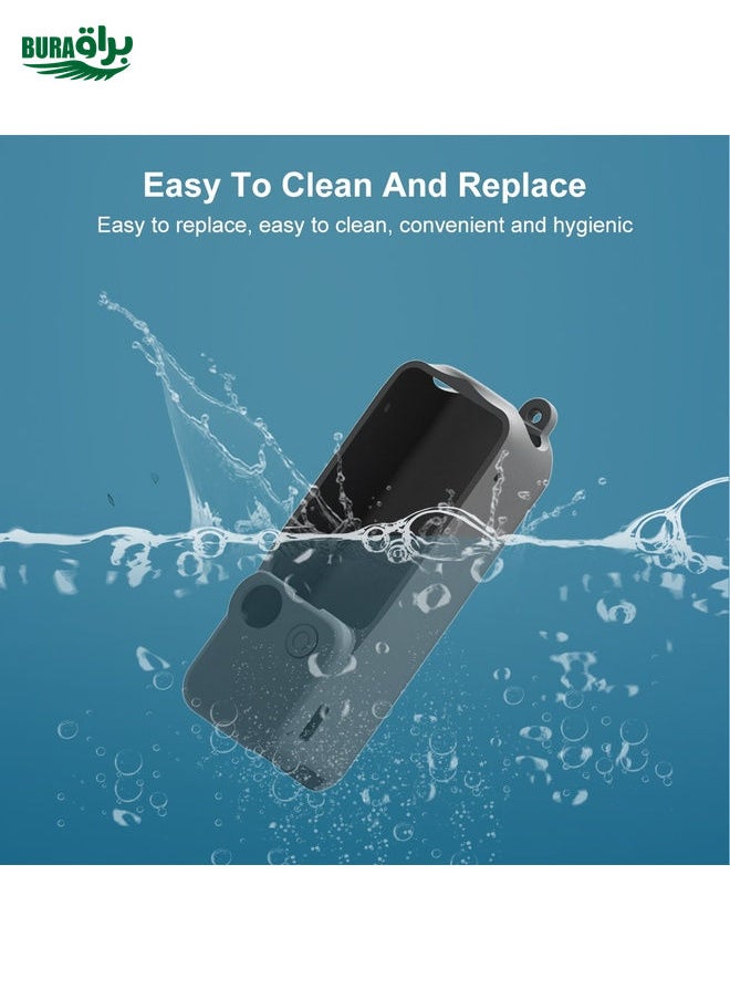 BURAQ For DJI OSMO Pocket 3 PULUZ  3 in 1 Silicone Cover Case Set (Black)  - Image 5