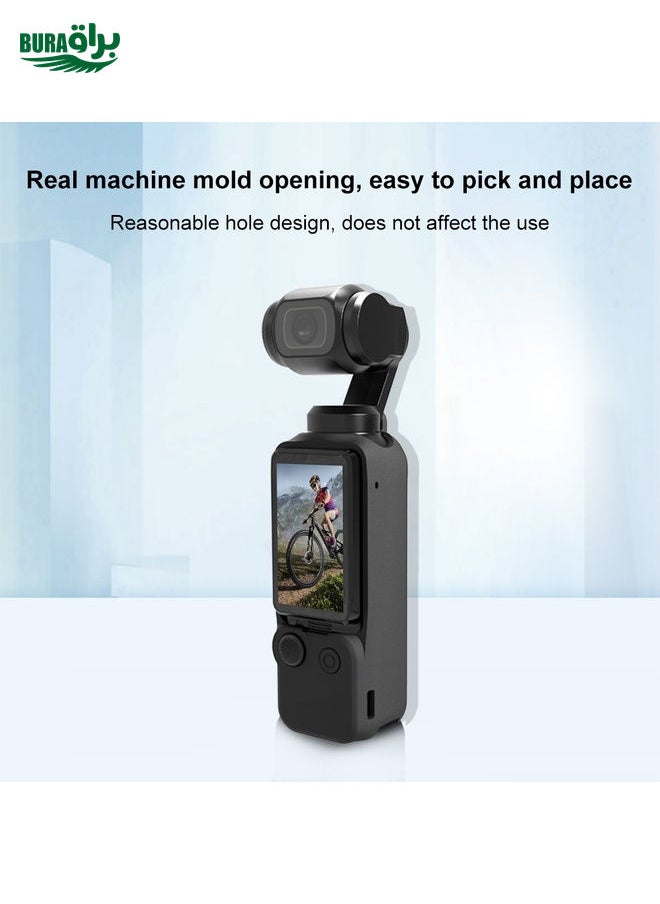 BURAQ For DJI OSMO Pocket 3 PULUZ  3 in 1 Silicone Cover Case Set (Black)  - Image 4
