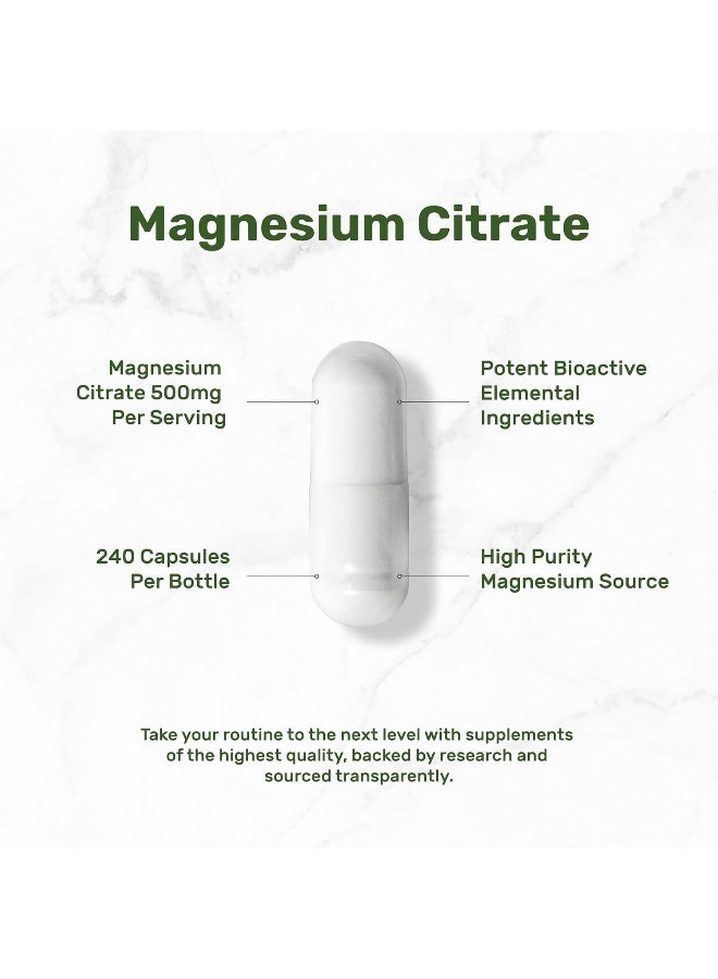 DEAL SUPPLEMENT مكمل دييل سترات المغنيسيوم 500 ملغ، 240 كبسولة - Image 3