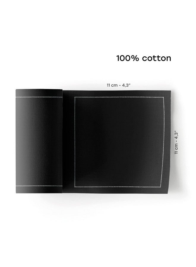 MY DRAP Cotton Cocktail Napkin - 4.3 x 4.3 in - 50 units per roll - Black - Image 2