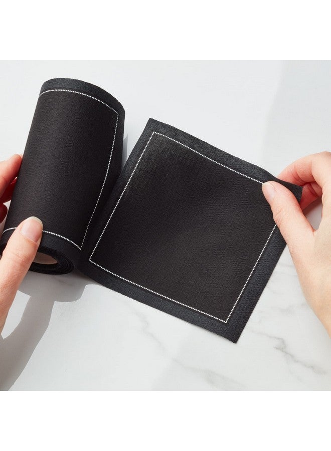 MY DRAP Cotton Cocktail Napkin - 4.3 x 4.3 in - 50 units per roll - Black - Image 3