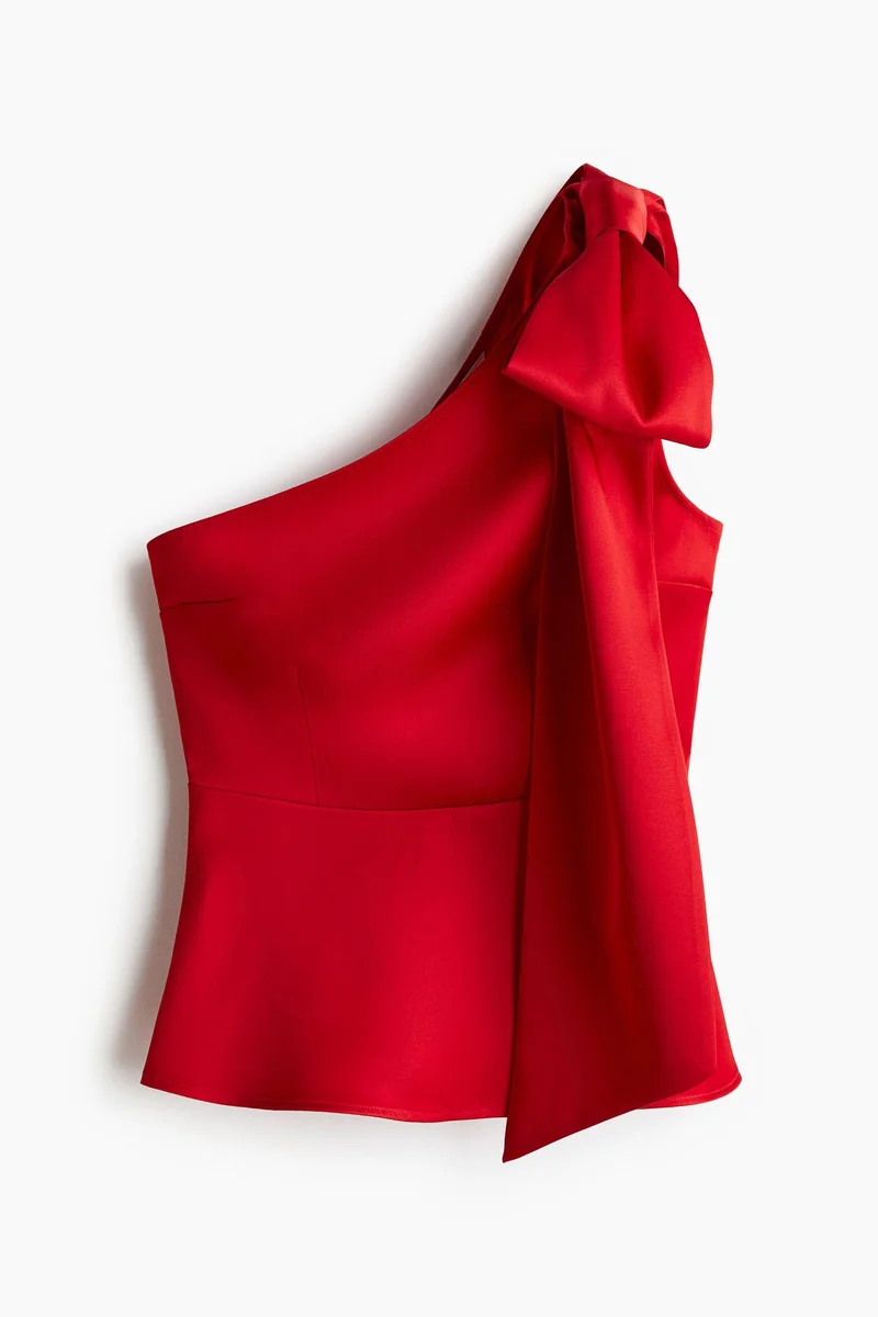 H&M Bow-detail one-shoulder top