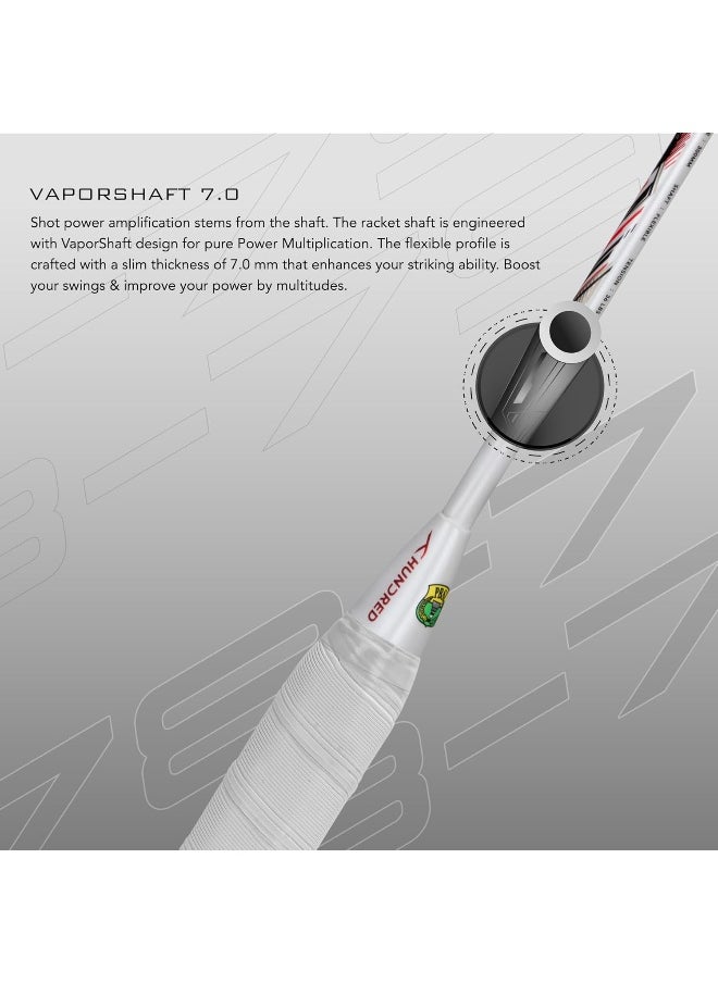 HUNDRED - Rock Strong 36 Lbs Max Tension Badminton Racket With Full Cover - Image 1