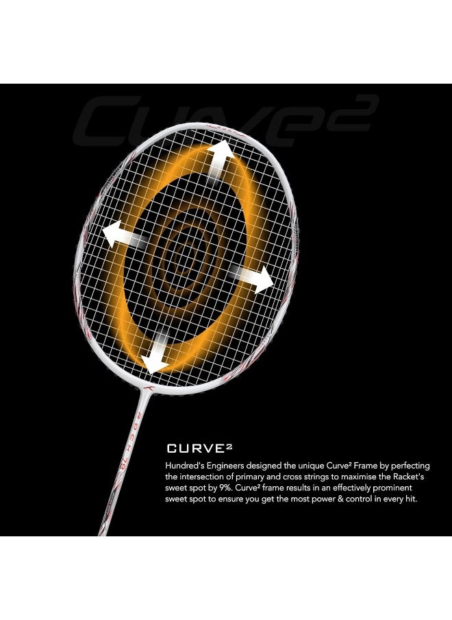 HUNDRED - Rock Strong 36 Lbs Max Tension Badminton Racket With Full Cover - Image 1