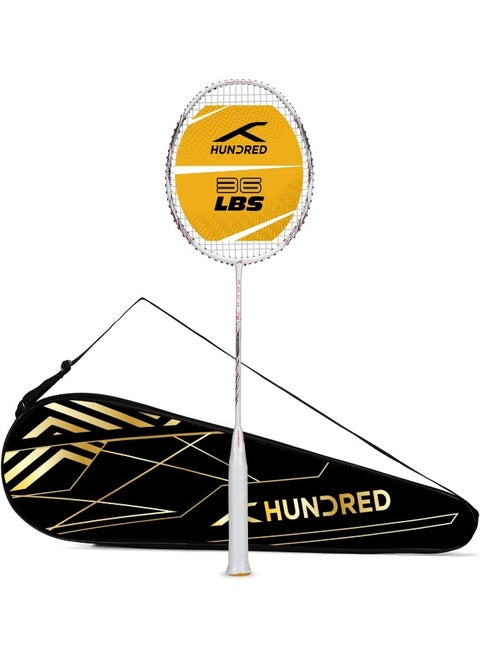 Rock Strong 36 Lbs Max Tension Badminton Racket With Full Cover