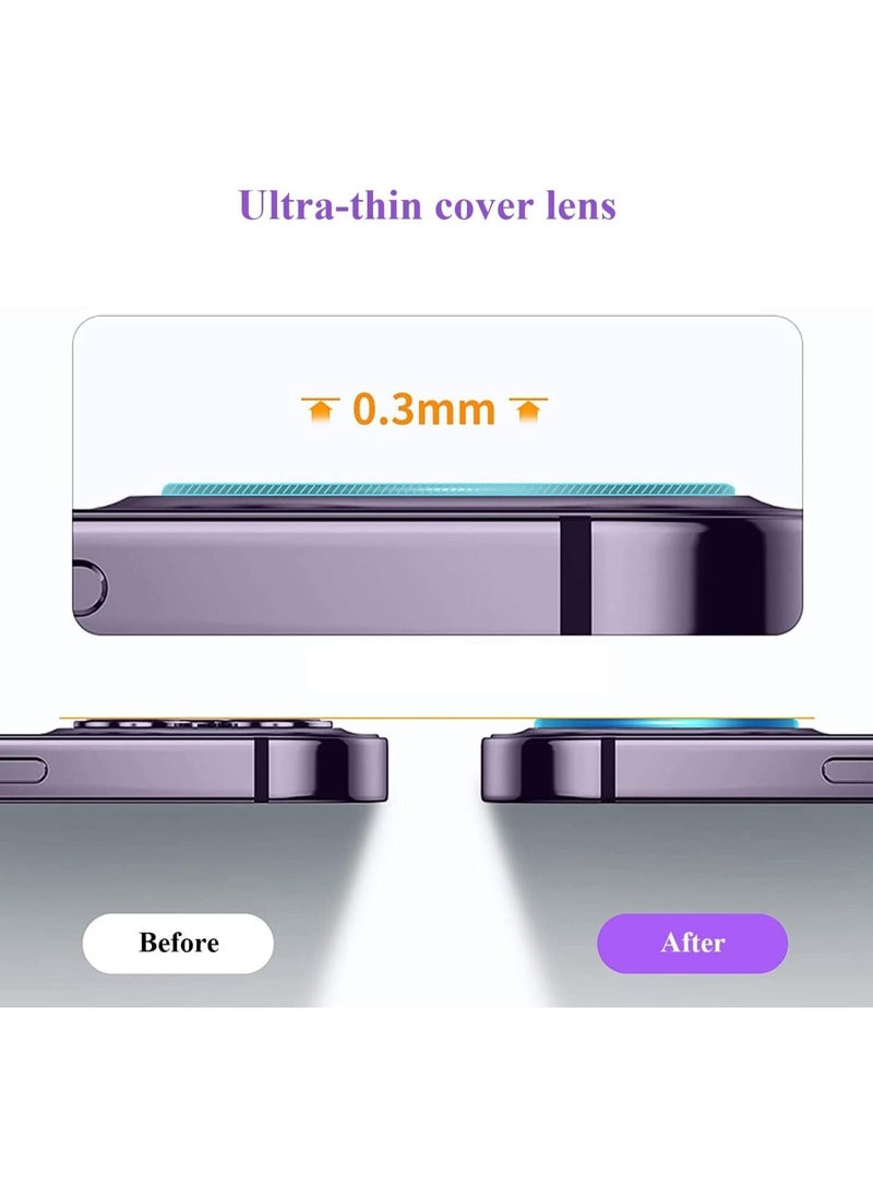 Raxoom Camera Lens Protector for iPhone 15 Pro/iPhone 15 Pro Max,Full Coverage 9H Tempered Glass Ultra HD Anti-Scratch Easy to Install Case Friendly - Image 3