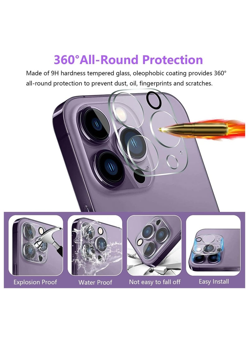 Raxoom Camera Lens Protector for iPhone 15 Pro/iPhone 15 Pro Max,Full Coverage 9H Tempered Glass Ultra HD Anti-Scratch Easy to Install Case Friendly - Image 2