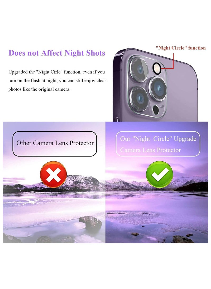 Raxoom Camera Lens Protector for iPhone 15 Pro/iPhone 15 Pro Max,Full Coverage 9H Tempered Glass Ultra HD Anti-Scratch Easy to Install Case Friendly - Image 4