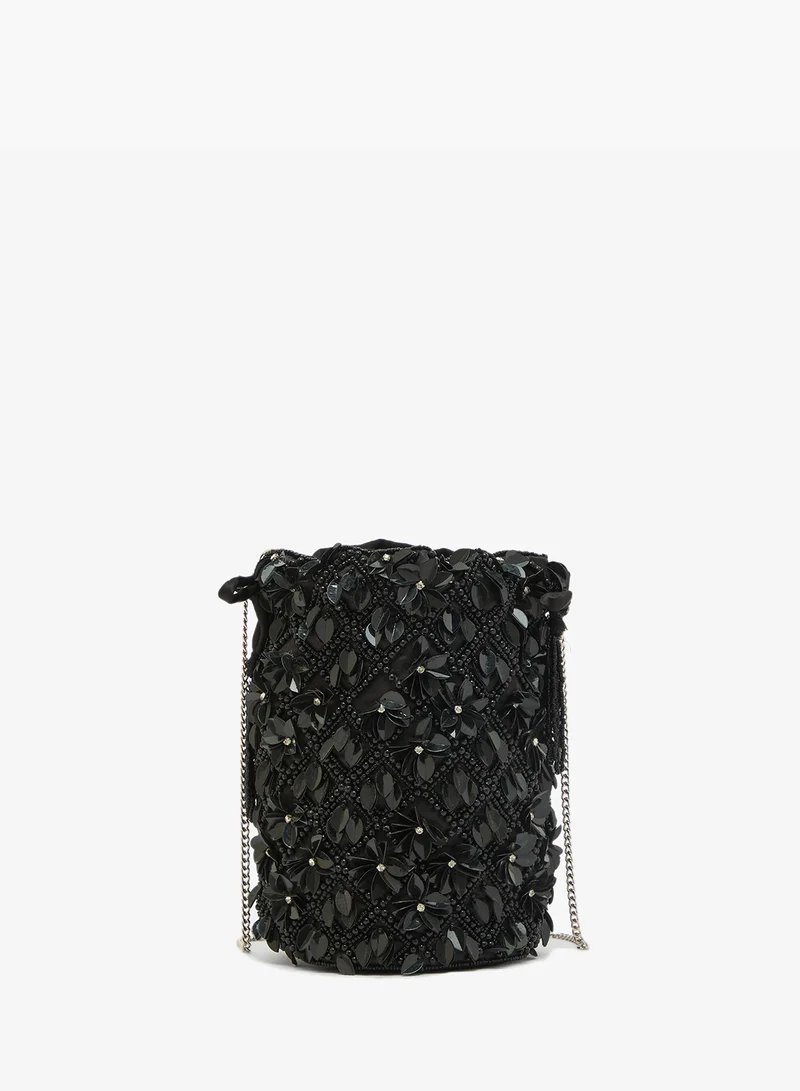 Khizana Embroidered Beaded Clutch
