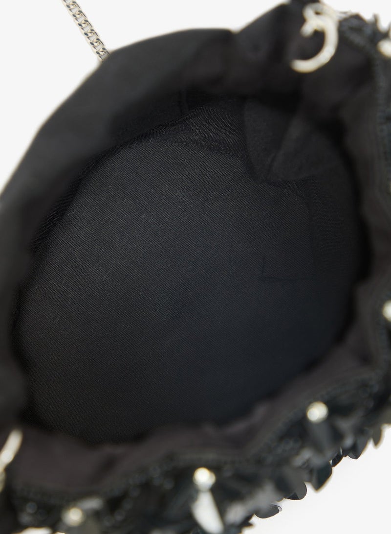 Khizana Embroidered Beaded Clutch - Image 5