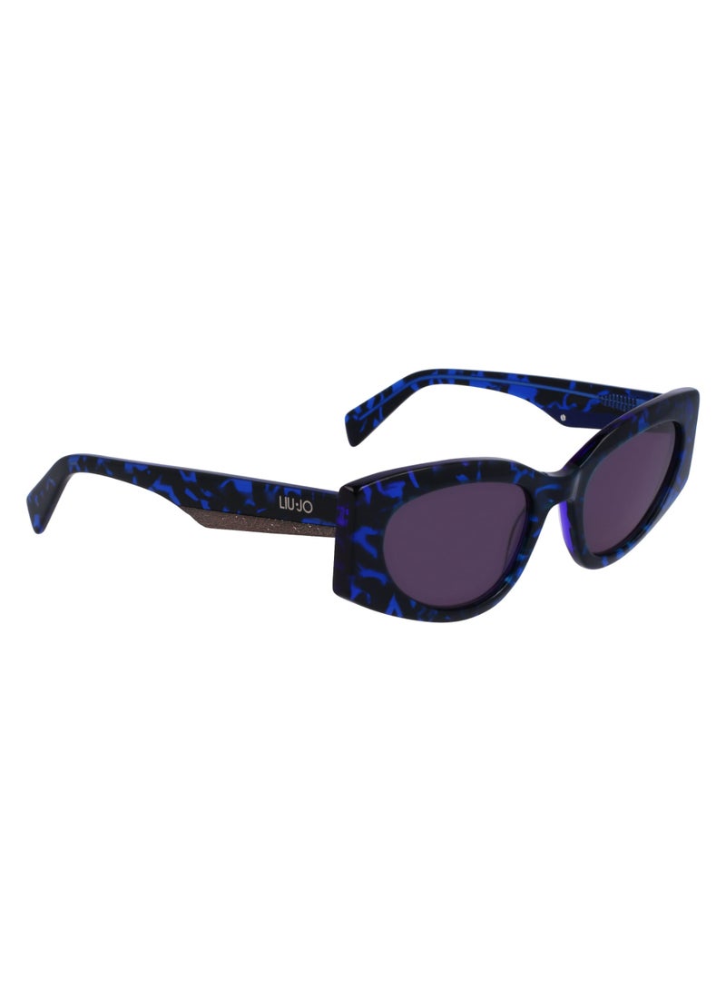 Liu Jo إطار كامل من المعدن والأسيتات ليو جو نظارات شمسية LJ792S 5220 (460) زرقاء منقطة - Image 3