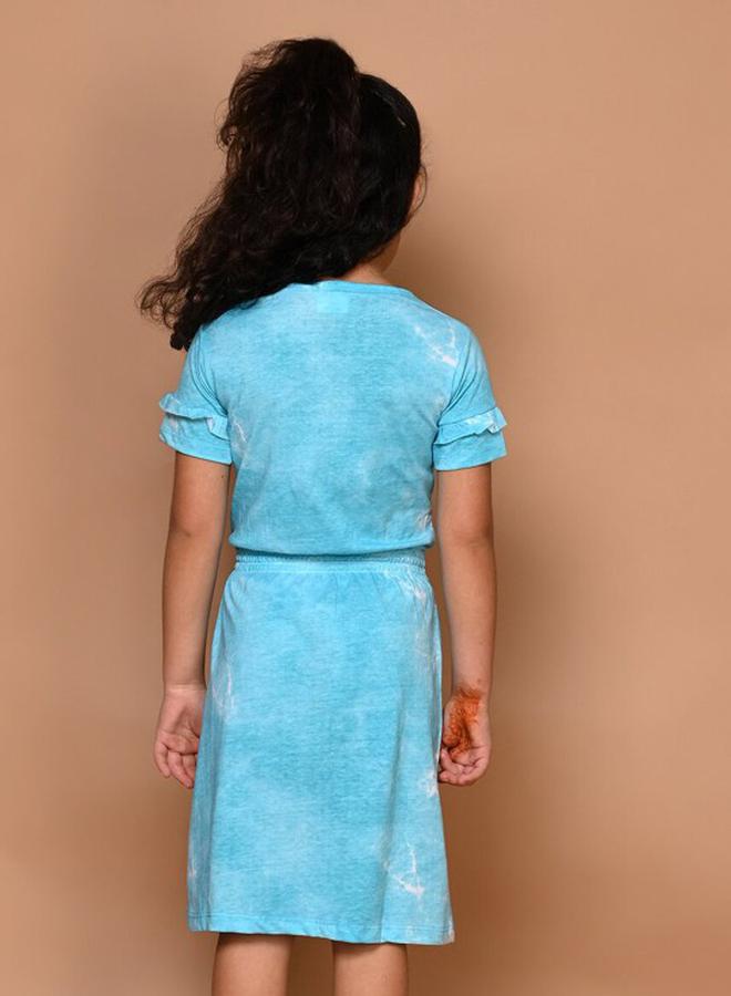 LILPICKS Aqua Tie-Dye Dress  - Image 5