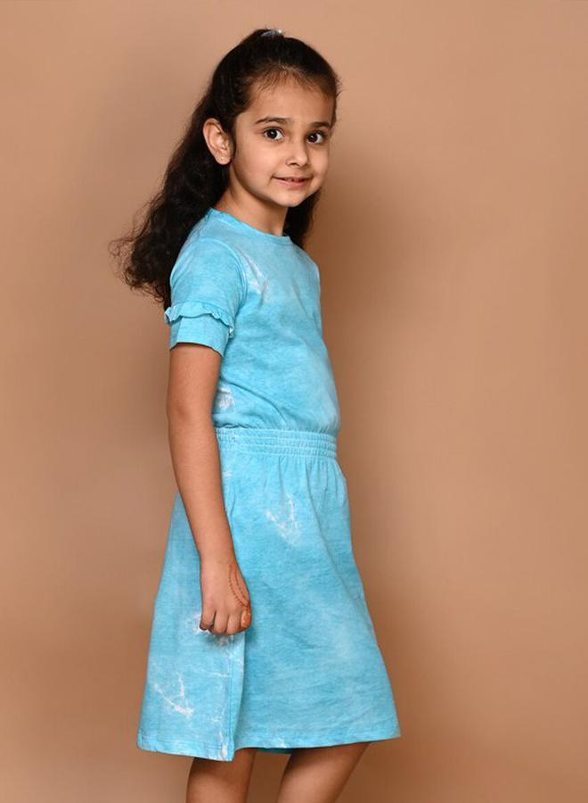 LILPICKS Aqua Tie-Dye Dress  - Image 4