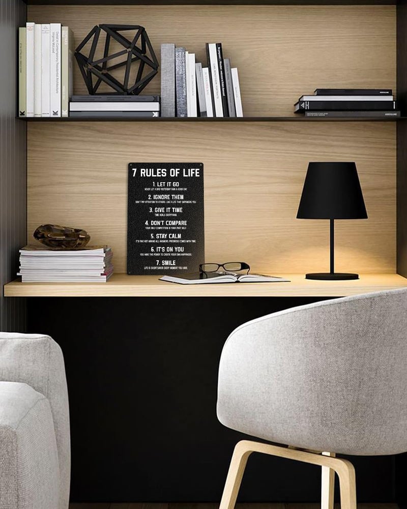 ALKB Inspirational Dorm Decor Metal Sign 8x12 Inch, Motivational Wall Art with Positive Quotes for Teen Boys Girls, Wall Decor for Bedroom Classroom Gym - Image 2