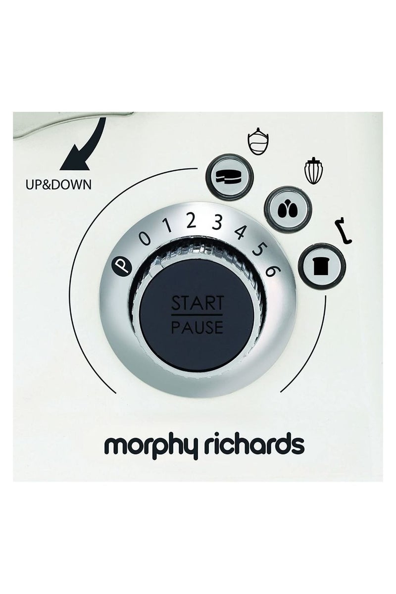 morphy richards Total Control Stand Mixer 800W, 5L Bowl, 3 Attachments - Dough Hook, Cake Beater and Whisk, 6 Auto Programs Settings – Easy Mixing, Kneading and Fast Whipping for Professional Baking Results - Image 4