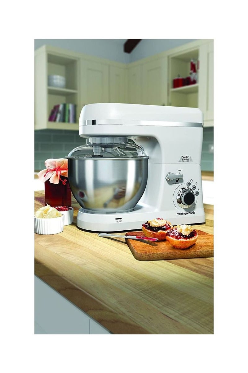 morphy richards Total Control Stand Mixer 800W, 5L Bowl, 3 Attachments - Dough Hook, Cake Beater and Whisk, 6 Auto Programs Settings – Easy Mixing, Kneading and Fast Whipping for Professional Baking Results - Image 2