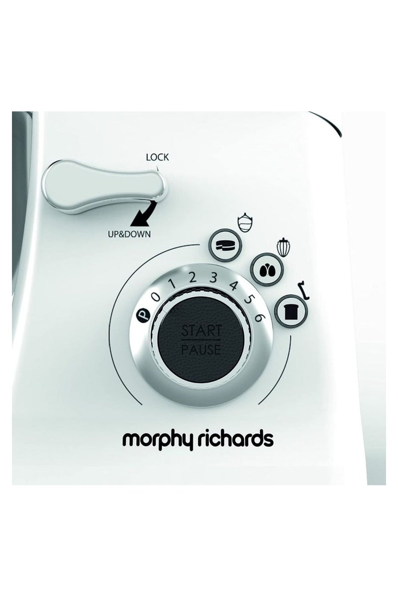 morphy richards Total Control Stand Mixer 800W, 5L Bowl, 3 Attachments - Dough Hook, Cake Beater and Whisk, 6 Auto Programs Settings – Easy Mixing, Kneading and Fast Whipping for Professional Baking Results - Image 3
