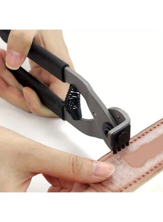 Leather Hole Punch Pliers 4 Prong Easy Grip Faux Leather Tool For Belts Straps DIY - Image 2