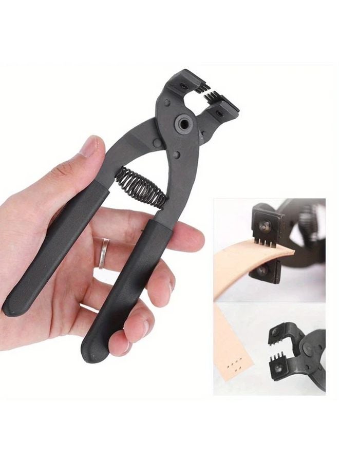 Leather Hole Punch Pliers 4 Prong Easy Grip Faux Leather Tool For Belts Straps DIY - Image 3