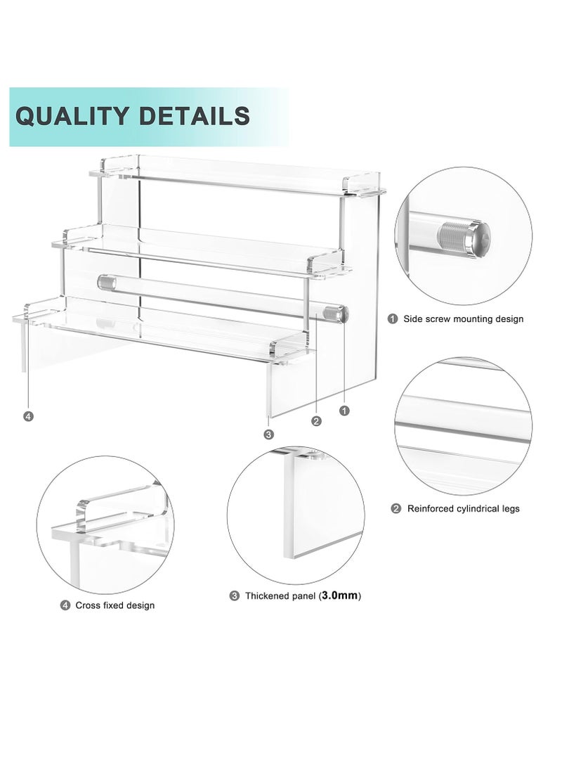 Relex 3 Tier Display Risers Stand, Acrylic Dessert Stand, Clear Perfume Organizer, Tiered Display for Action Figures, Lotion Holder, Skincare Organizer, Cupcake  - Image 5