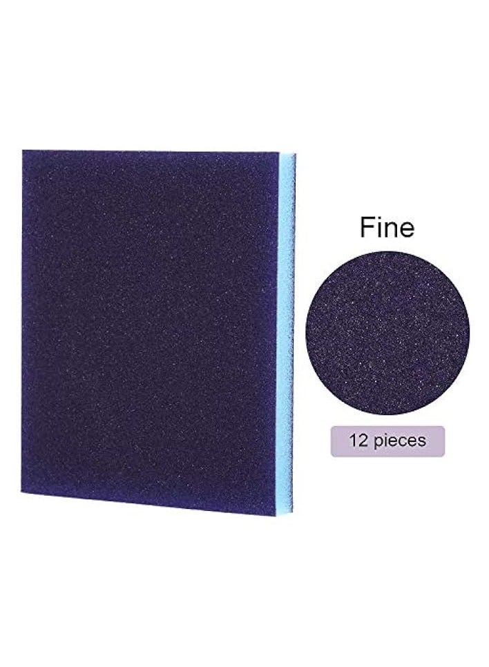 PROMASS Sanding Sponge Grit Sanding Blocks, Washable and Reusable Sand Sponge Kit, 12 Pieces (Fine Grade) - Image 2